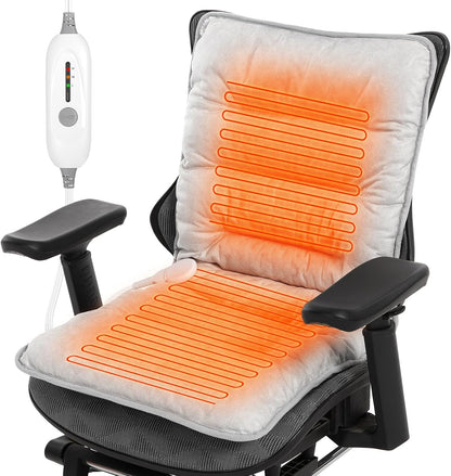 Heated Seat Cushion for Office Chair, Heated Seat Pad for Pain Relief Promote Blood Circulation with 3 Heat Levels & 90mins Auto-off, Chair Warmer for Back, Waist, Hips, Thighs Home Office Use, Grey