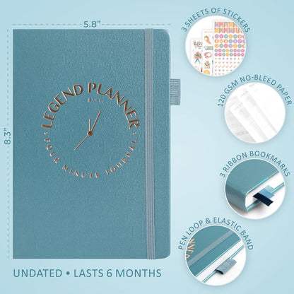 Legend Four-Minute Journal with Prompts & Habit Tracker – Daily Gratitude Journal for Women & Men – Guided Positivity, Self-Reflection & Affirmation Notebook (Lavender)