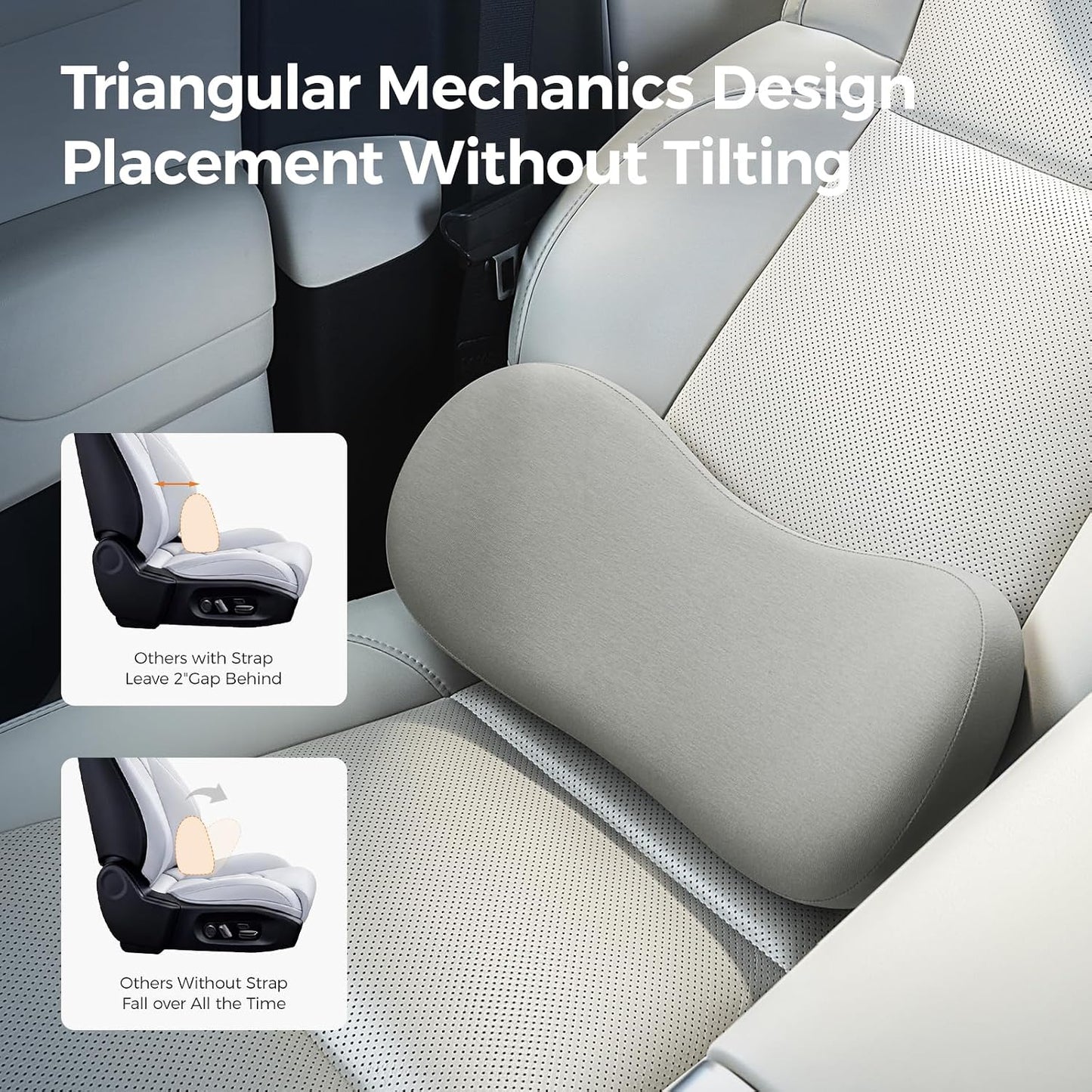 BABUR Lumbar Support Pillow for Car, Coccyx Pain Relief Cushion | Tightly Around the Coccyx, Ergonomics Memory Foam, Skin-Friendly Fabric, Fit Car Drive, Office Chair, Rest Seat, Wheelchair
