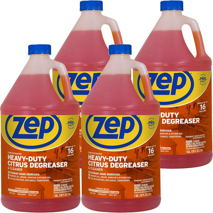 Zep Heavy-Duty Citrus Degreaser Cleaner Concentrate - 1 Gallon (1 Unit) ZUCIT128 - Restaurant Grade Degreaser and Cleaner Removes Oil, Grease, Adhesive, and Kitchen Soil
