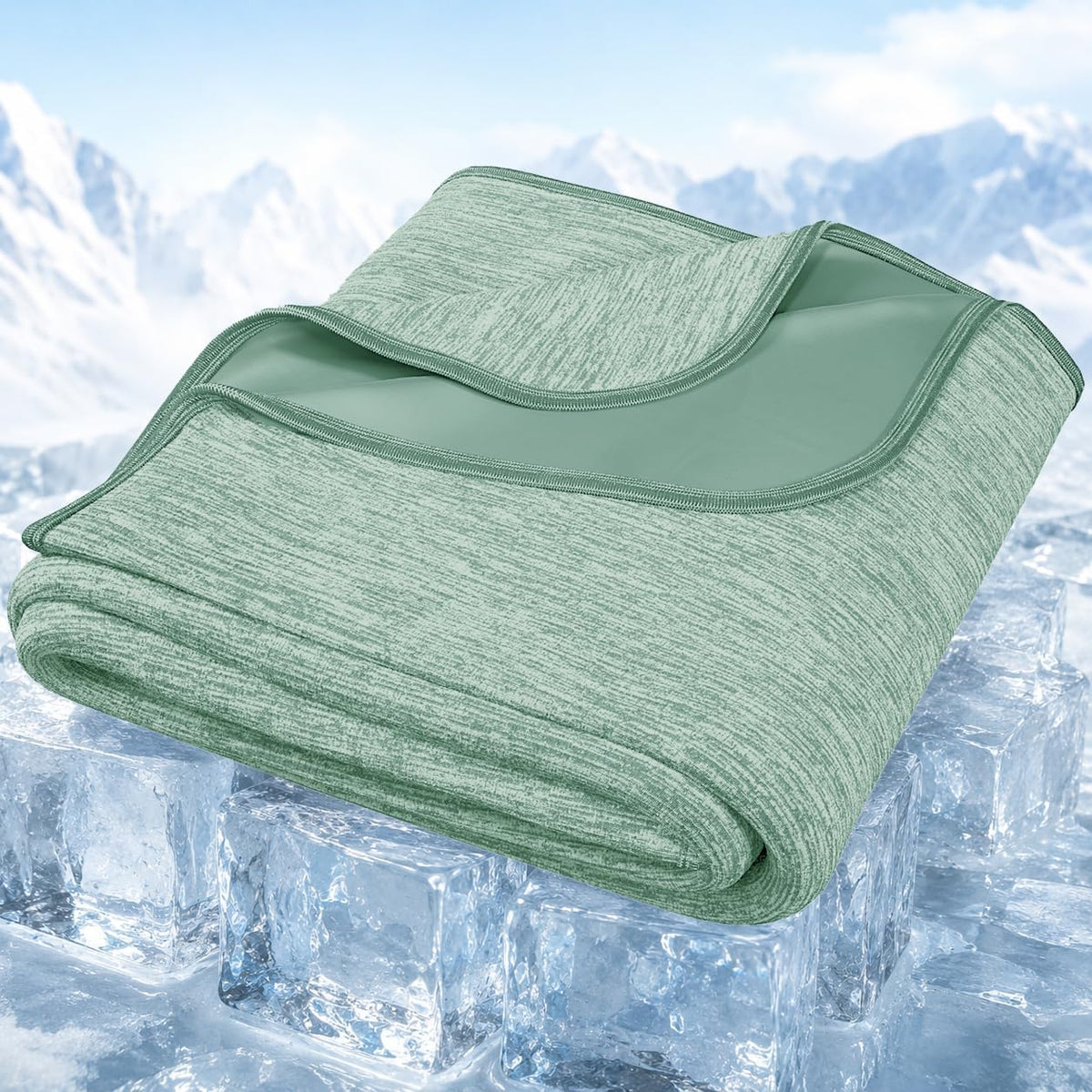 Cooling Blanket Queen Size for Hot Sleepers, Q-Max >0.4, 90 x 90 Inch, Grey