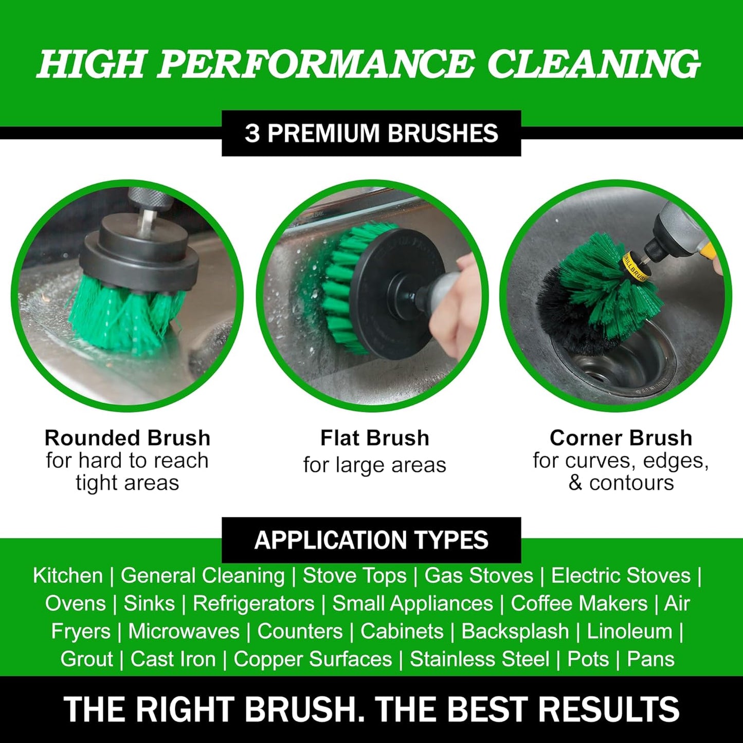 Cordless Power Spin Scrubber Drill Attachment - Electric Dish Scrubber Spin | Medium Drill Brush Attachments for Cleaning Tile, Grout, Dishes, Pots, Pans, Air Fryers, Fish Tanks, Boat Seats & Boat Hulls