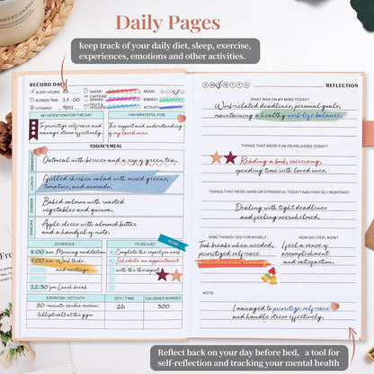 5 MINUTES A DAY Mental Health Journal, 91-Day Guided Journal, Beige