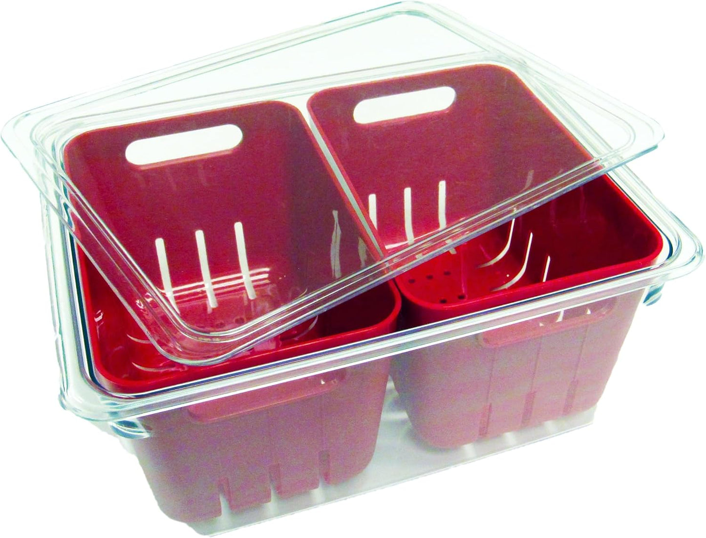 Dial Industries Fruit Berry Vegetable Fridge Storage Container, 2 Baskets | Two removable bins for easy rinsing, Air circulates to keep produce fresher longer, Great for fridge or counters