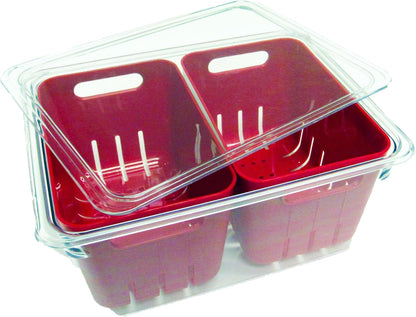 Dial Industries Fruit Berry Vegetable Fridge Storage Container, 2 Baskets | Two removable bins for easy rinsing, Air circulates to keep produce fresher longer, Great for fridge or counters