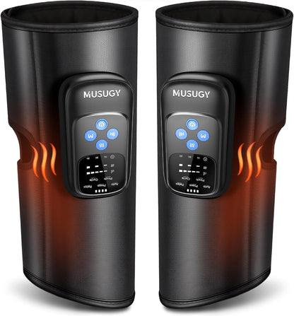 Cordless Calf Massager with Heat and Compression : Rechargeable Leg Compression Massager with 5 Modes, 5 Intensities for Pain Relief and Circulation - Calf Massage Device for Muscle Recovery