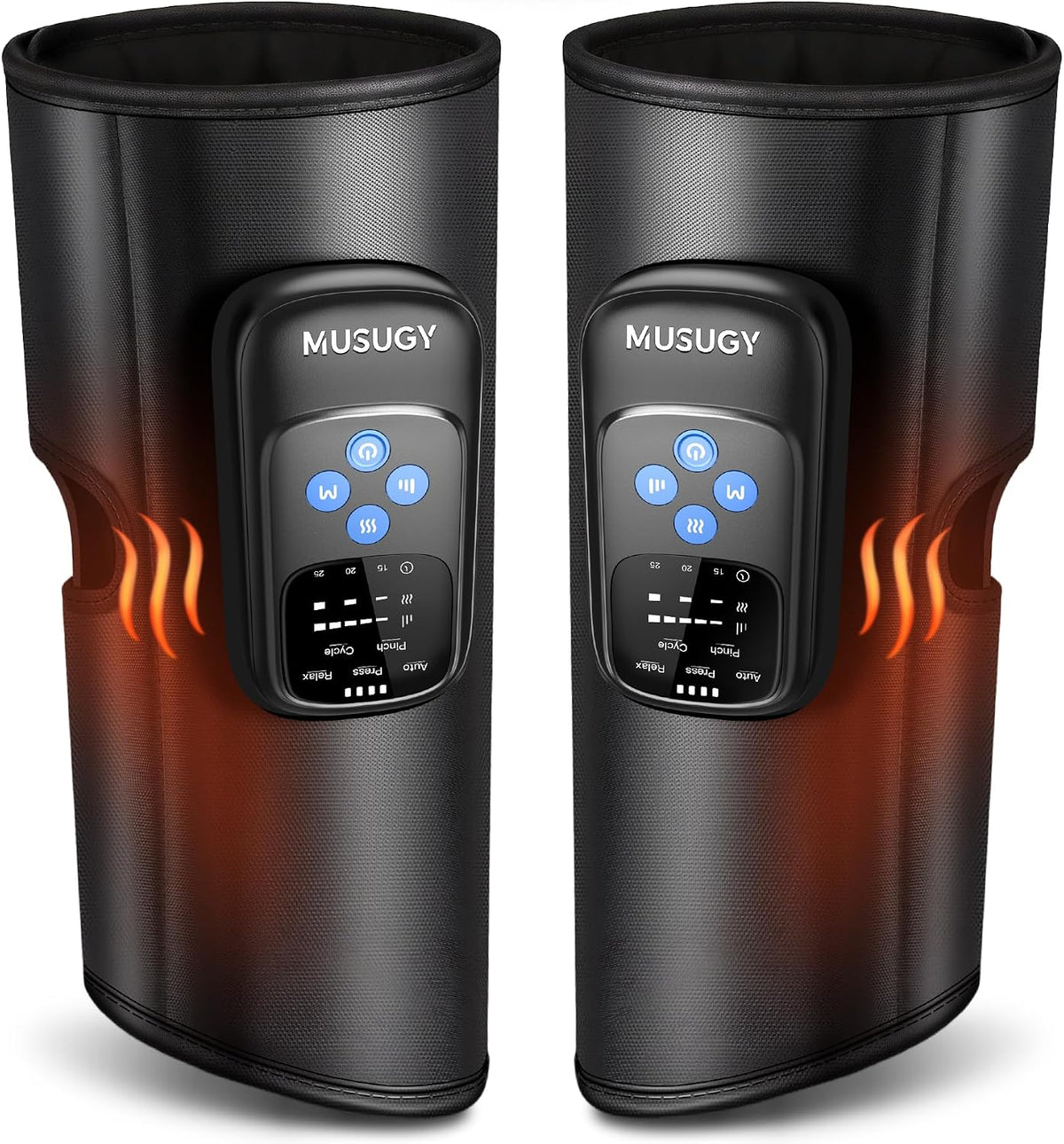 Cordless Calf Massager with Heat and Compression : Rechargeable Leg Compression Massager with 5 Modes, 5 Intensities for Pain Relief and Circulation - Calf Massage Device for Muscle Recovery