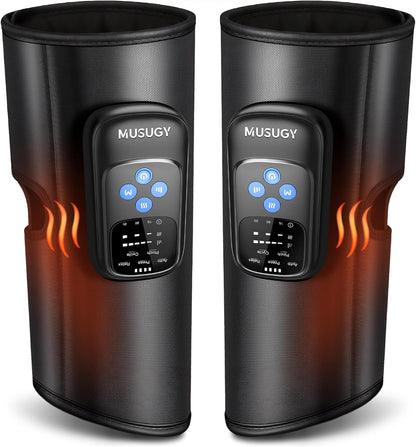Cordless Calf Massager with Heat and Compression : Rechargeable Leg Compression Massager with 5 Modes, 5 Intensities for Pain Relief and Circulation - Calf Massage Device for Muscle Recovery