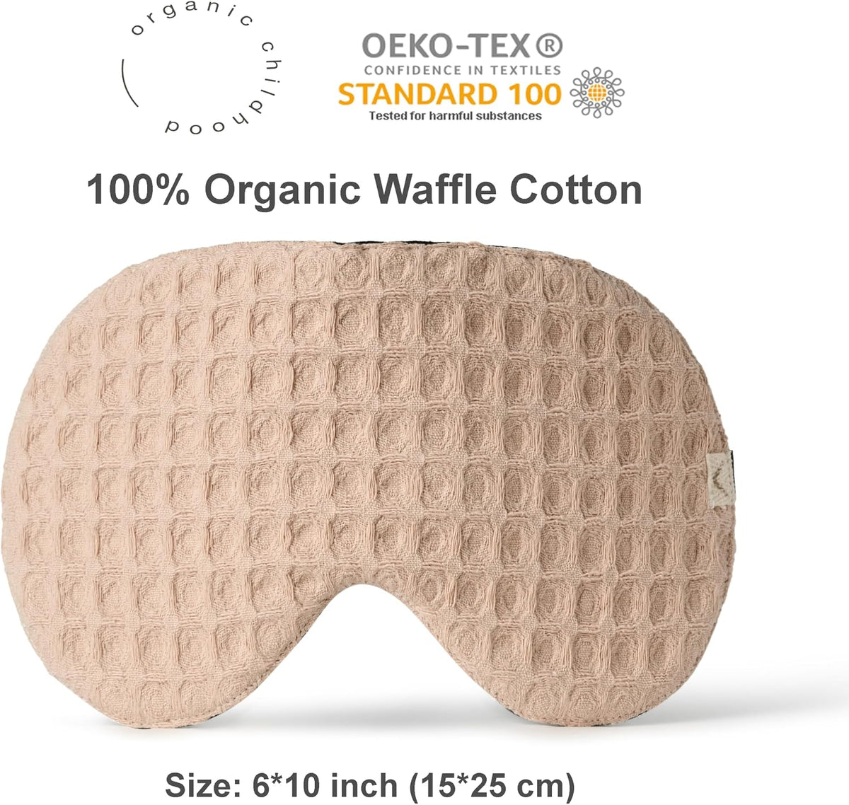 2-Pack Linen Eye Sleep Mask, Organic Blackout, Oversize Shape Cover