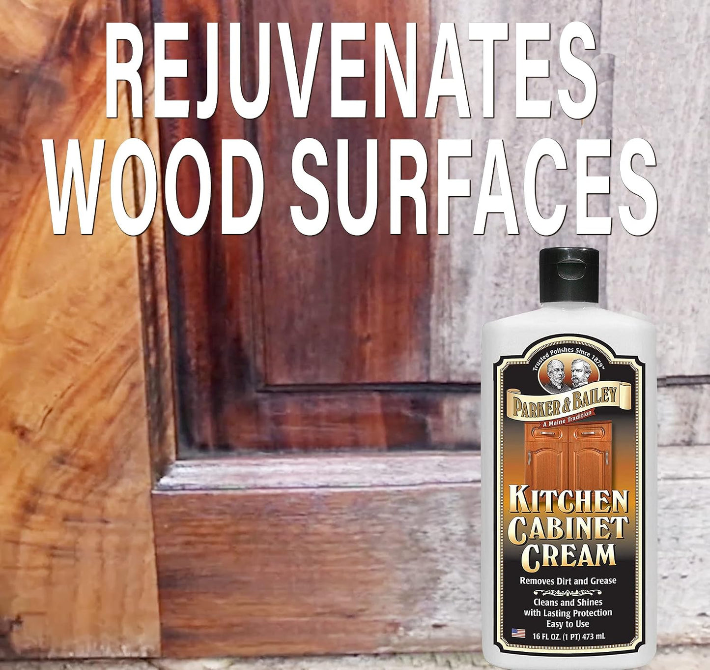 Parker and Bailey Kitchen Cabinet Cream-Wood Cleaner-Grease Remover 16 oz (1) | Wood degreaser that restores and protects cabinets naturally