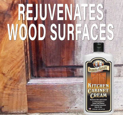 Parker and Bailey Kitchen Cabinet Cream-Wood Cleaner-Grease Remover 16 oz (1) | Wood degreaser that restores and protects cabinets naturally
