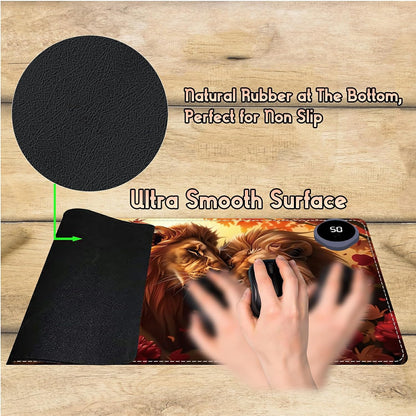 Heated Desk Pad Heated Large Mouse Pad, Electric Quickly Warm Desk Mat with 3 Levels Heating 3 Hours Auto Shut-Off, 31.5" x 13" Warm Gaming Mousepad Hand Foot Warmer, Baby Elephant