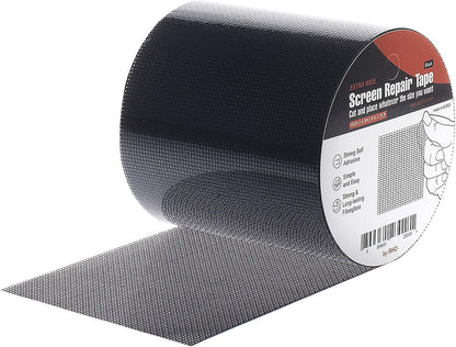 by.RHO Screen Repair Tape – Strong Self-Adhesive Window & Screen Door Repair Kit, Fiberglass Screen Patch 2"×33ft, Easy Cut and Apply, Indoor-Safe Adhesive, All-Weather (Black)