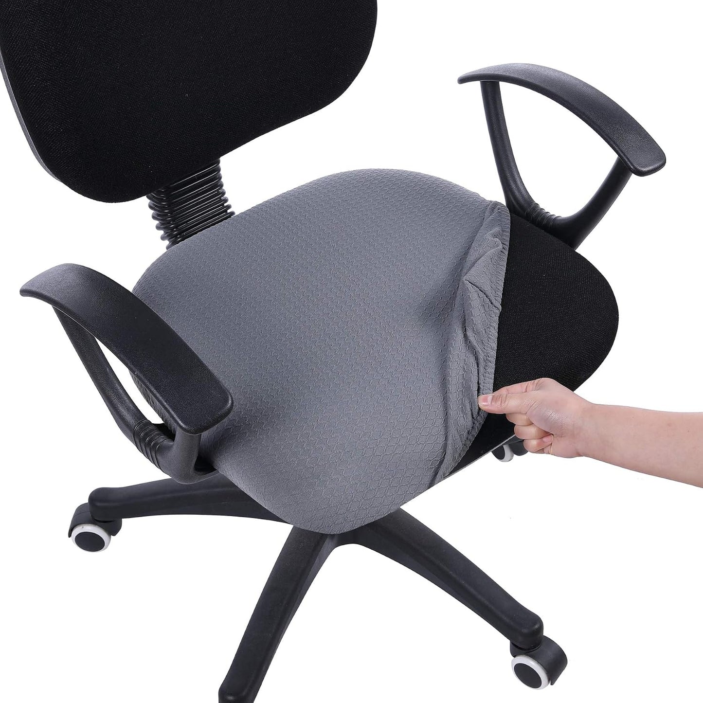 Smiry Office Computer Chair Armrest Covers, 2PCs Anti-dust Arm Rest Pad | Removable Washable Desk Chair Arm Pad Covers, Grey