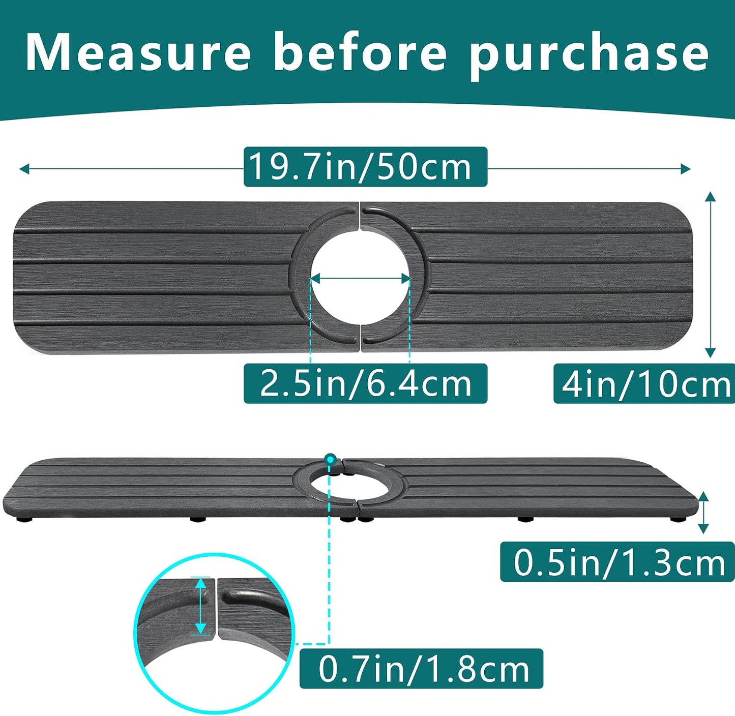 Water Absorbing Stone Kitchen Sink Mat Faucet Splash Guard for Bathroom | Quick Dry, Raised Feet, Diatomaceous Earth, Stone Faucet Mat, Sink Protector for Counter, Sink Accessories, Bathroom Decor