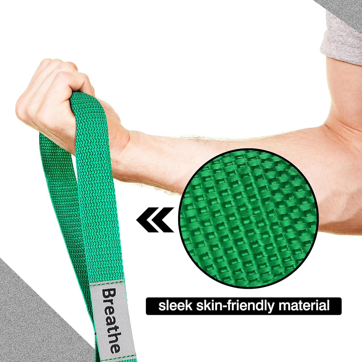 Stretching Strap Yoga Strap with 10 Loops, Non-Elastic Stretch Band for Physical Therapy, Flexibility, Exercise, Pilates, Dance & Gymnastics Workout