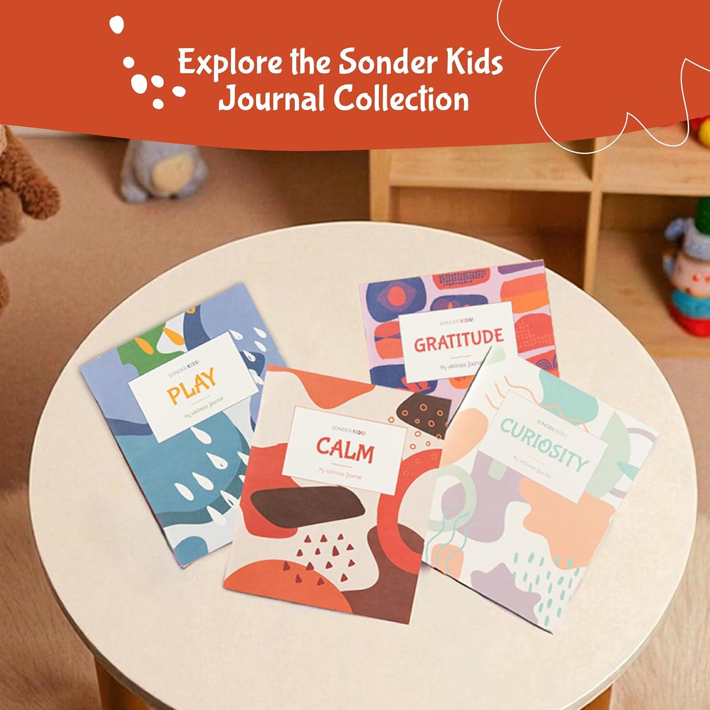 Sonder Kids Wellness Gratitude Journal - Kids Journal for Girls and Boys, Hands-On Activities like Crosswords, Coloring and Nature Prompts, Undated, Ages 6-12, 56 pages