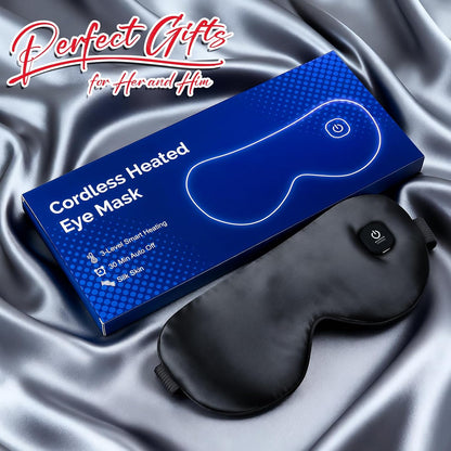 Cordless Heated Eye Mask for Dry Eyes, Blocking Light Warm Compress Rechargeable, 1000mAh Electric Eye Heating Pad for Sleeping, Washable Heat Sleep Mask with 3 Temperature Settings, Grey | Blocking Light Warm Compress Rechargeable, 1000mAh Electric Eye