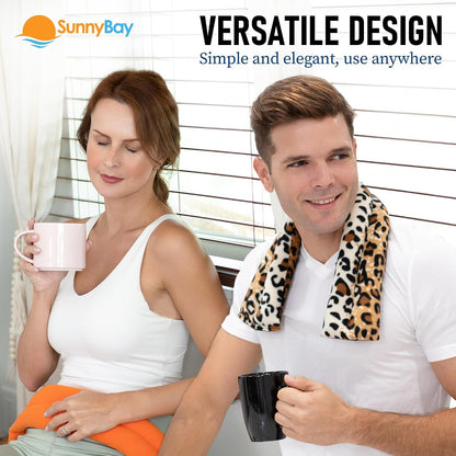 SunnyBay Microwavable Heating Pad for Neck and Shoulder, Heated Neck Wrap, Microwave Heat Pad, Weighted Beanbag Moist Hot or Cold Compress, 2.2 lbs, 26x4 Inches, London