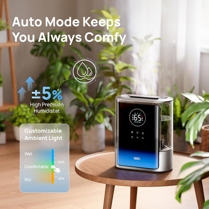 DREO 8L Smart Humidifier Large Room, 80H Runtime, Warm & Cool Mist, HM717S