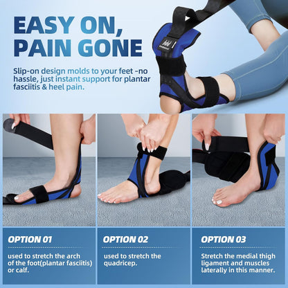 Foot and Calf Stretcher Stretching Strap For Plantar Fasciitis, Heel Spurs, Foot Drop, Achilles Tendonitis & Hamstring. Yoga & Leg Stretch Strap. (Red)