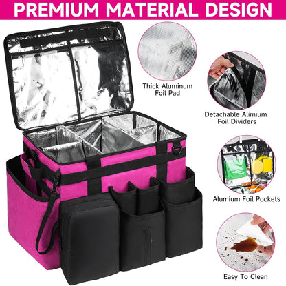 Cleaning Caddy Bag, Extra Large Cleaning Supply Bag for Housekeepers,Black | Sturdy Cleaning Caddy Organizer for Cleaning Supplies with Handle and Adjustable Shouder Strap, Easy to Clean Design