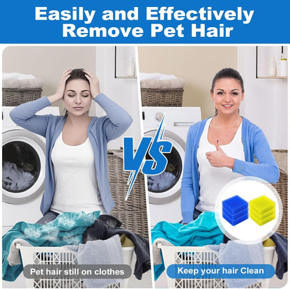 Pet Hair Remover for Laundry, Pet Hair Catcher for Washing Machine (6 Pack) | Reusable floating fur filter captures dog & cat hair, lint & dander, fits front & top load washers, prevents drain clogs