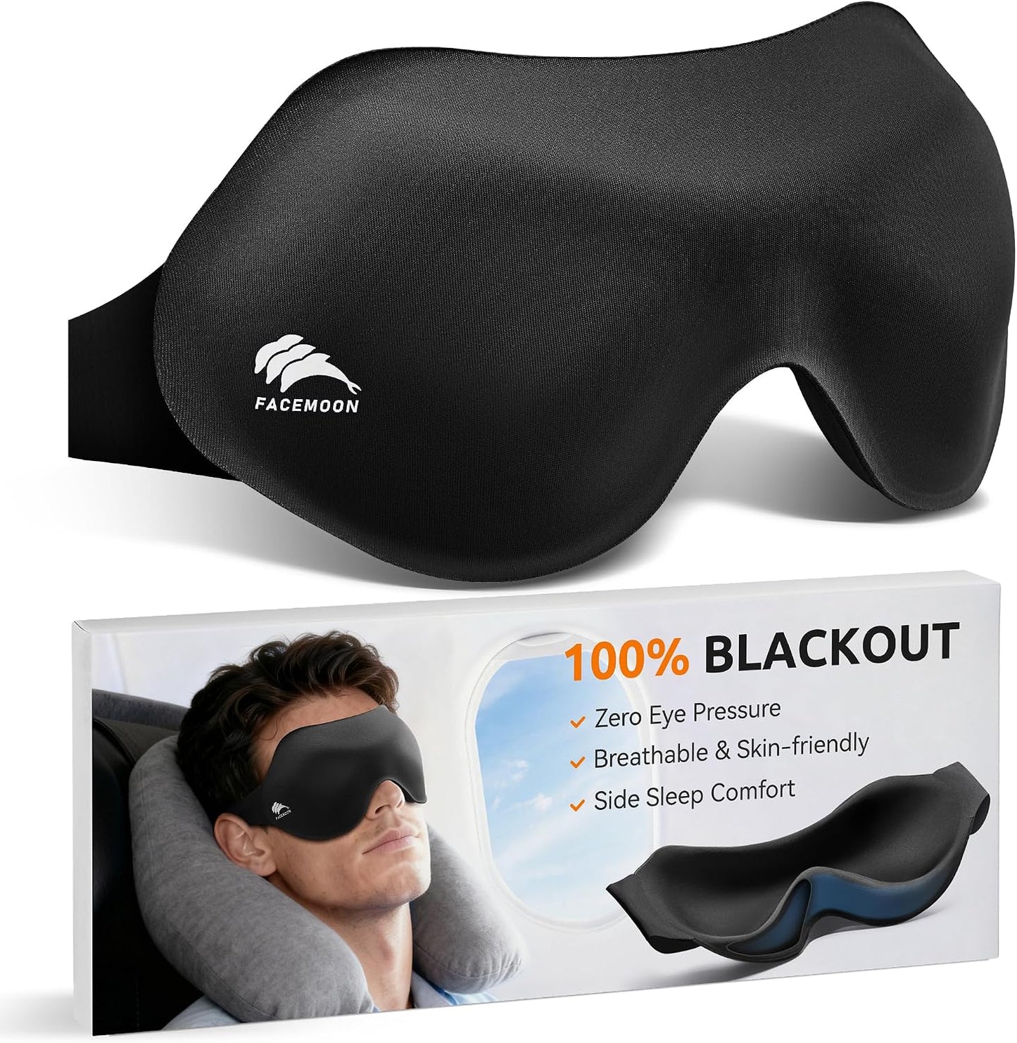 Sleep Mask for Side Sleepers: Lash Extensions 3D Contoured Eye Mask – Airplane Travel Essential, Zero-Pressure Light Blackout Eye Mask for Women – Soft Night Blindfold for Long Flights (Purple)