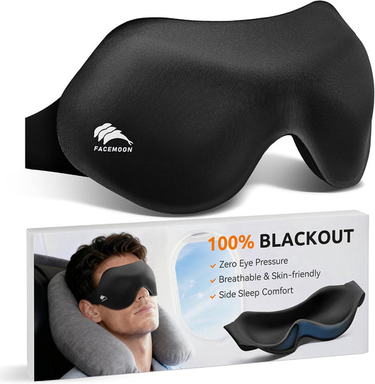 Sleep Mask for Side Sleepers: Lash Extensions 3D Contoured Eye Mask – Airplane Travel Essential, Zero-Pressure Light Blackout Eye Mask for Women – Soft Night Blindfold for Long Flights (Purple)