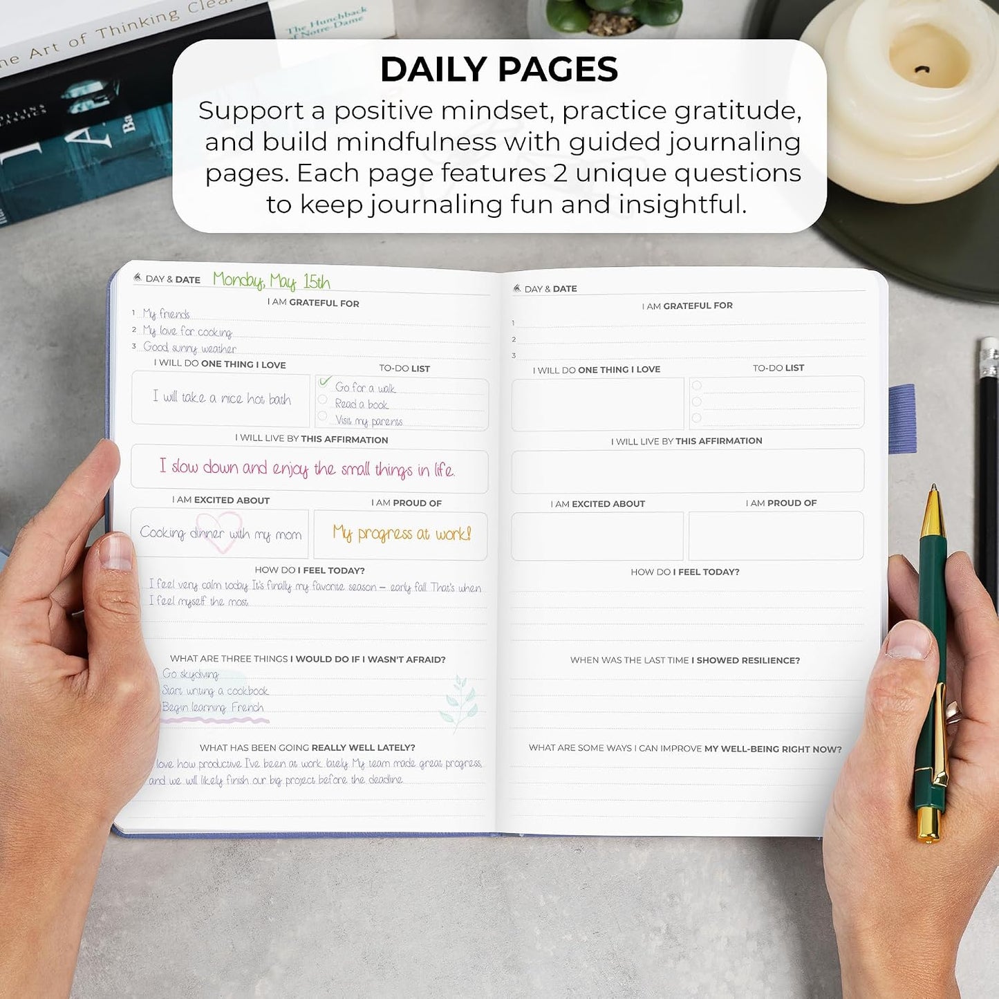 Clever Fox Self-Love Journal for Women, Gratitude, Positivity, Aquamarine | 6-month daily mental health journal with stickers, self-care, anxiety therapy, life & wellness planner for teens & adults