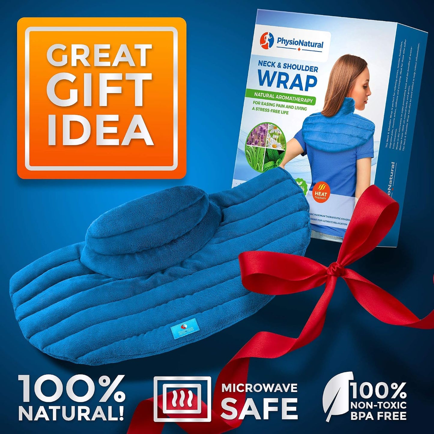 Weighted Neck and Shoulder Wrap - Instant Relief for Tension and Stress, Migraines, Headaches, Aches, Spasms - Deep, Penetrating Muscle Relaxation with Herbal Aromatherapy