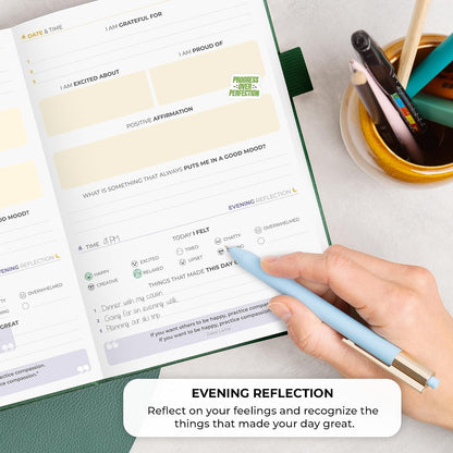 Clever Fox 4 Minute Journal, Guided Daily Habit Tracker Aquamarine