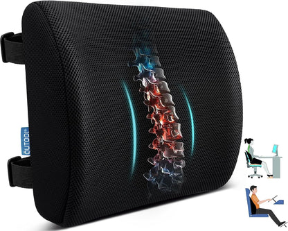 Lumbar Support Pillow for Office Chair, Office Home Essentials,Gifts for Mom,Dad, Back Support Pillow for Car, Chair Cushions,Back Pain Relief Improve Posture,Mesh Cover Double Adjustable Straps