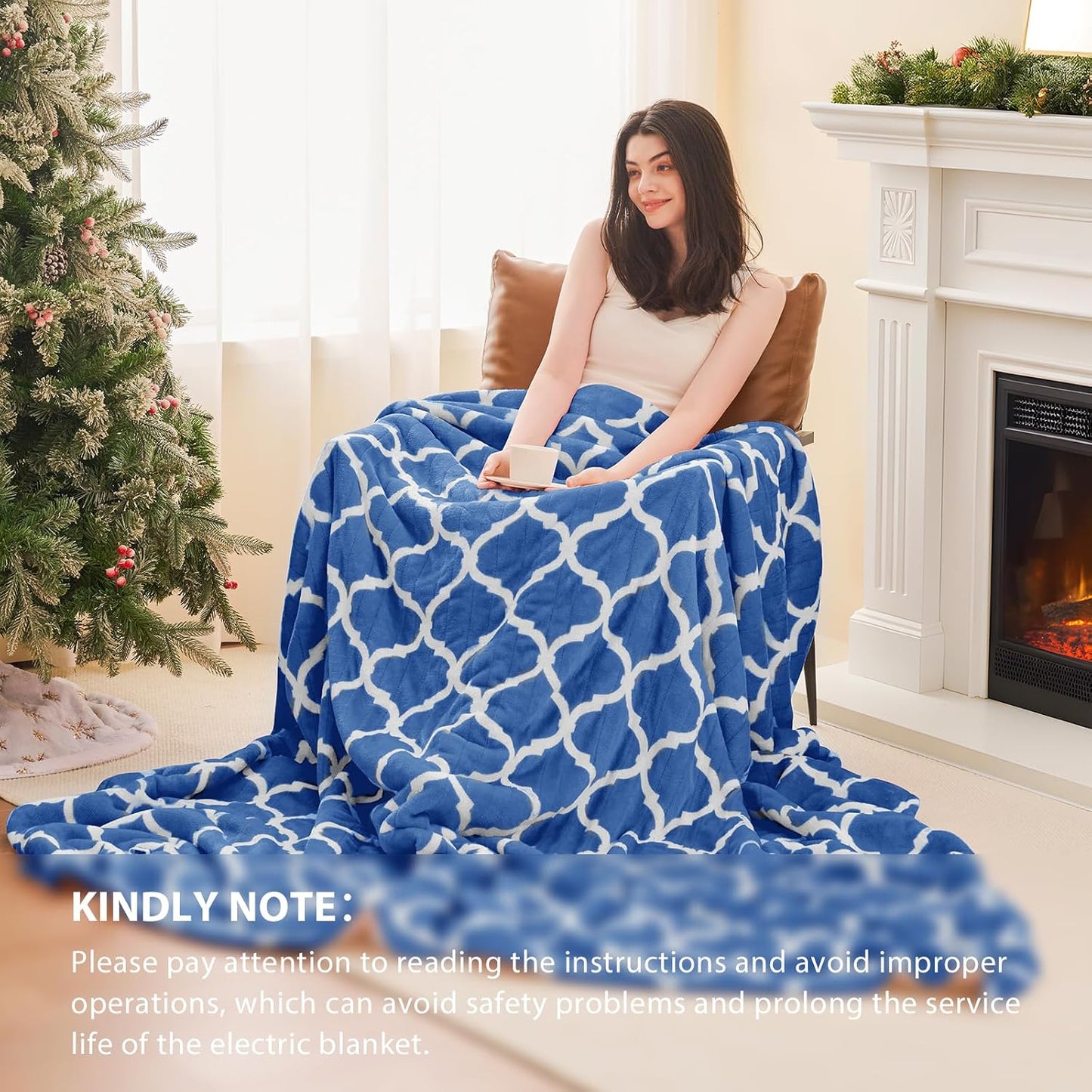 Homemate Heated Blanket Electric Throw - 50“x60“ Heating Blanket with 10 Fast Heat Levels 8 Hours Auto Off Soft Cozy Flannel Over-Heated Protection ETL Certification Keep Warming in Home | Throw with 10 Fast Heat Levels 8 Hours Auto Off Over-Heated