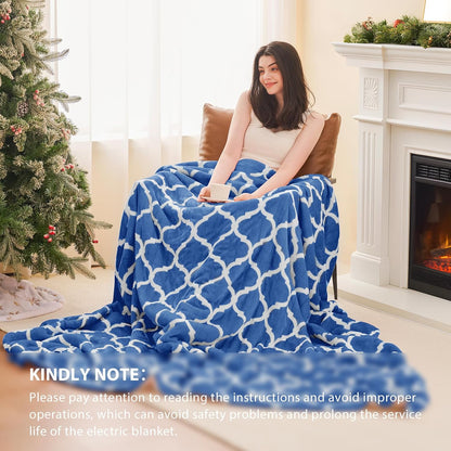 Homemate Heated Blanket Electric Throw - 50“x60“ Heating Blanket with 10 Fast Heat Levels 8 Hours Auto Off Soft Cozy Flannel Over-Heated Protection ETL Certification Keep Warming in Home | Throw with 10 Fast Heat Levels 8 Hours Auto Off Over-Heated