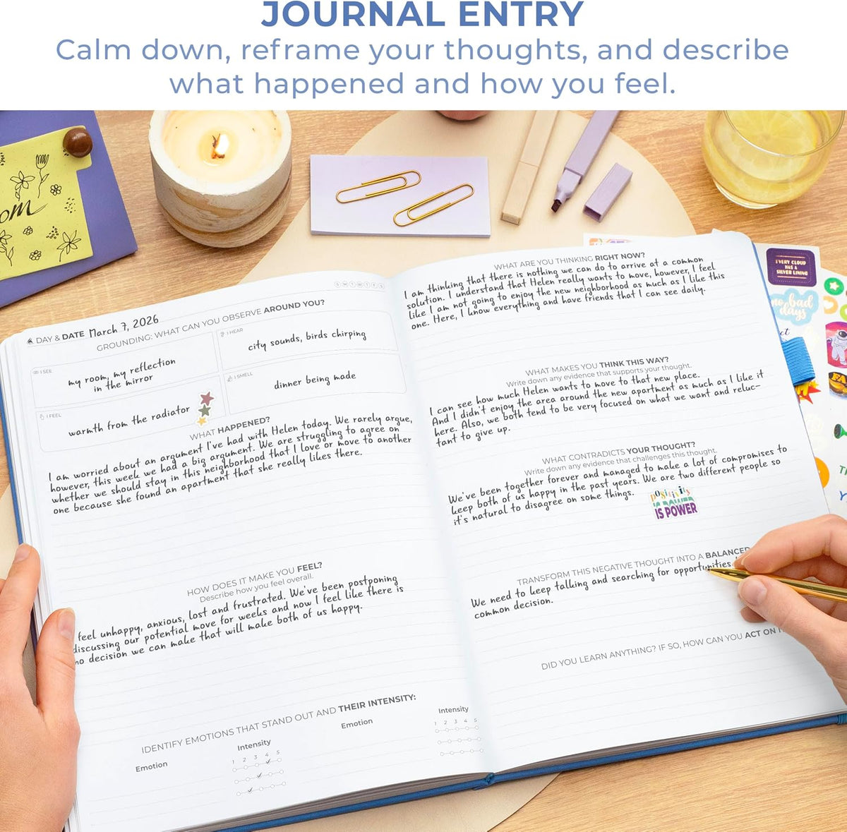 Clever Fox Mental Health & Anxiety Journal CBT Prompts 5.8x8.3 Lavender