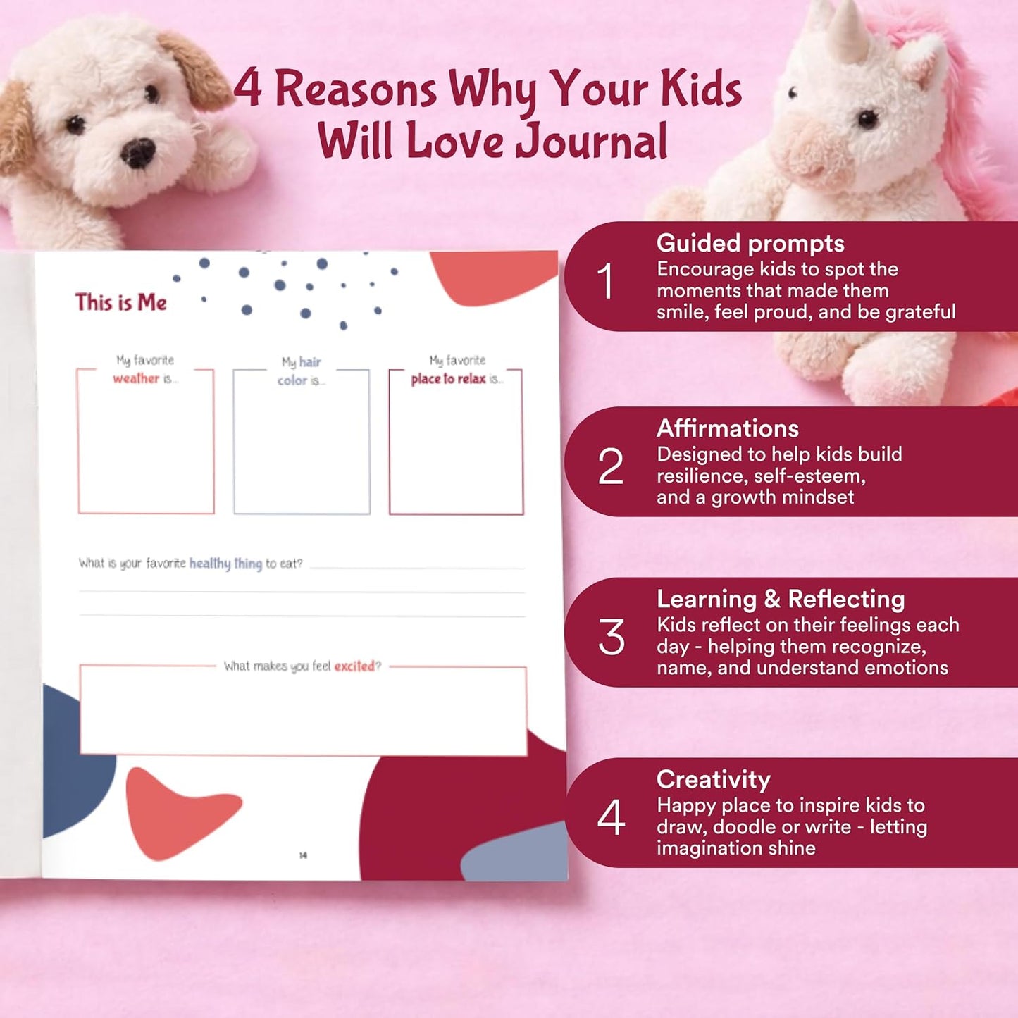 Sonder Kids Wellness Gratitude Journal - Kids Journal for Girls and Boys, Hands-On Activities like Crosswords, Coloring and Nature Prompts, Undated, Ages 6-12, 56 pages