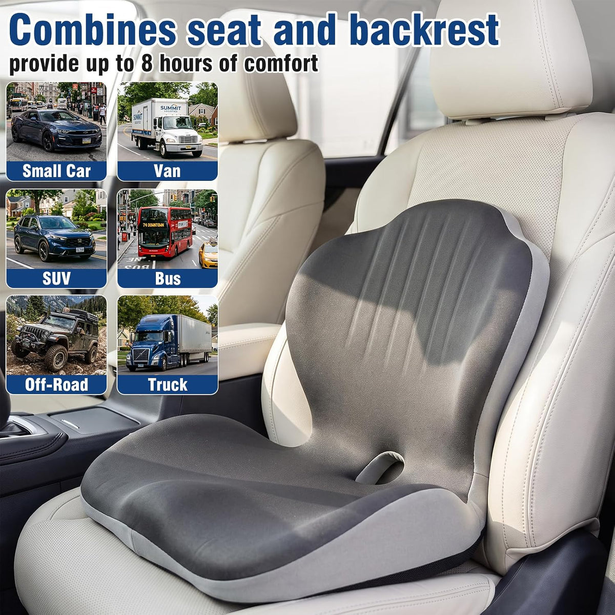 Car Seat Cushion Office Chair Cushion with Lumbar Support Pillow