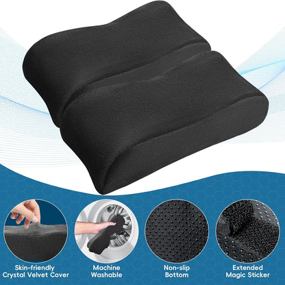 Cooling Gel Armrest Pads,Thick Memory Foam Elbow Pillow for Desk & Gaming Chairs Ergonomic Forearm Support for Pressure Relief,Universal Adjustable Cushion for Work from Home (Set of 2) (Black)