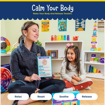 Open The Joy Jumbo Calming Cards, SEL Mindfulness Cards for Kids 3+