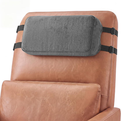Novabright Head Recliner Pillow Adjustable Headrest Pillow for Recliner 15.75 x 7.87‘' Detachable Soft Non Slip Velvet Relieve Neck Support for Sofa Couch Armchair Travel Home with Zipper Cover