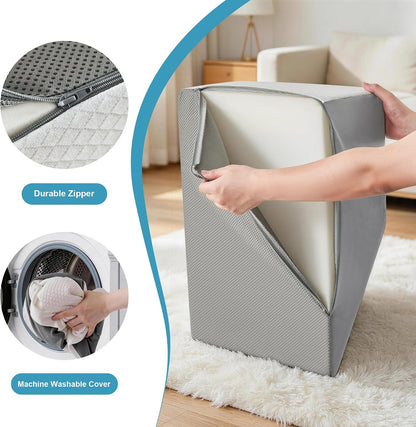 Yojoker Leg Elevation Pillows for Swelling, Memory Foam Wedge Pillow for Legs Blood Circulation, Leg Elevation Pillows for After Surgery, Knee Wedge Pillow for Sleeping Back Hip Ankles Relief