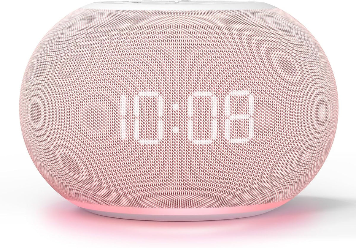 REACHER Auto Dimmable Sound Machine Alarm Clock with Night Light for Girls
