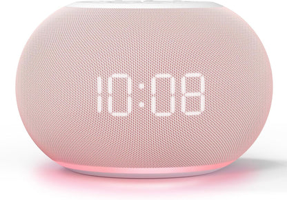 REACHER Auto Dimmable Sound Machine Alarm Clock with Night Light for Girls