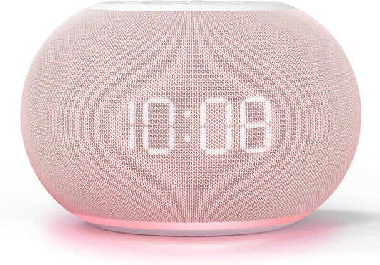 REACHER Auto Dimmable Sound Machine Alarm Clock with Night Light for Girls