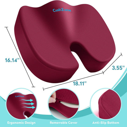 Gel Seat Cushion, Cooling Memory Foam Cushion for Office Chair, Black