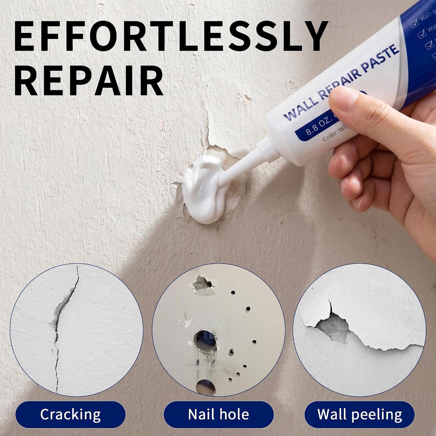 Drywall Repair Kit with Scraper, 2026 New Wall Mending Agent for Holes, Cracks, Small Damage, Quick Easy Solution for Home Wall Efficient Patch Repair (1 pcs)