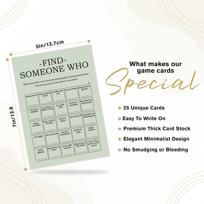 Find Someone Who Bingo Cards, 25 Unique Sheets, Team Building Games for Work, Icebreaker Fun, Engaging Office Games, Team Building Activity for Employees and Groups - Brown