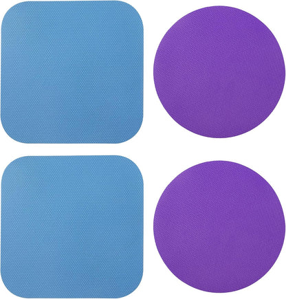 LUTER 4pcs Jar Opener Gripper Pad for Seniors with Weak Hands, Rubber | Multi-function Silicone Bottle Opener Lid Cap Rubber Gripper Pads Kitchen Coasters Gadgets, Light Blue, Green