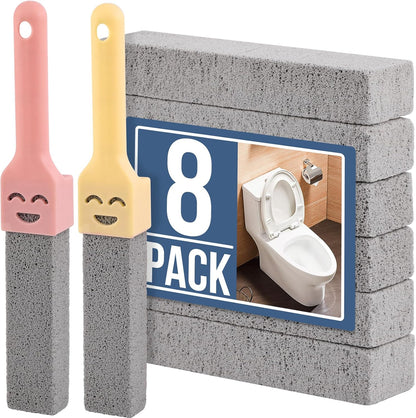 Navona 34 Pack Pumice Stone Scouring Sticks with 3 Universal Handles, Grey Pumice Stone for Cleaning Toilets, Bathrooms